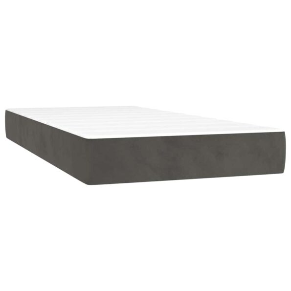vidaXL Matrac s taštičkovými pružinami stredná tvrdosť tmavosivý 100x190x20 cm zamat – Obrázok 2