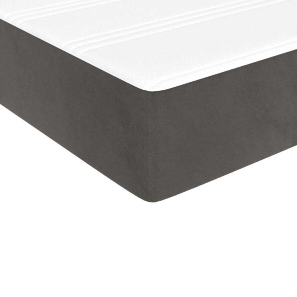 vidaXL Matrac s taštičkovými pružinami stredná tvrdosť tmavosivý 100x190x20 cm zamat – Obrázok 5