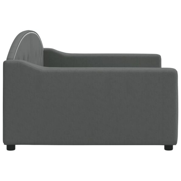 vidaXL Denná posteľ tmavosivá 100x190 cm látka – Obrázok 4