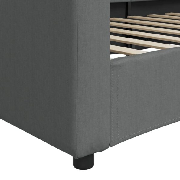 vidaXL Denná posteľ tmavosivá 100x190 cm látka – Obrázok 6