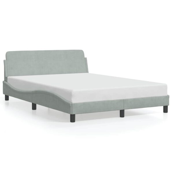 vidaXL Rám postele Dover bledosivý 137x190 cm zamat – Obrázok 2