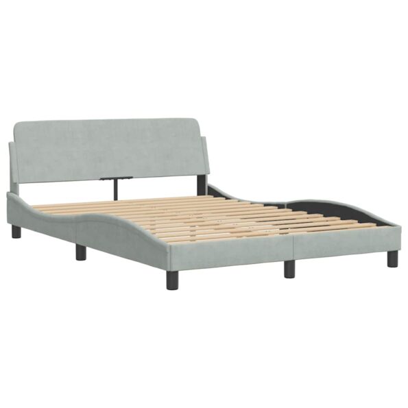 vidaXL Rám postele Dover bledosivý 137x190 cm zamat – Obrázok 3