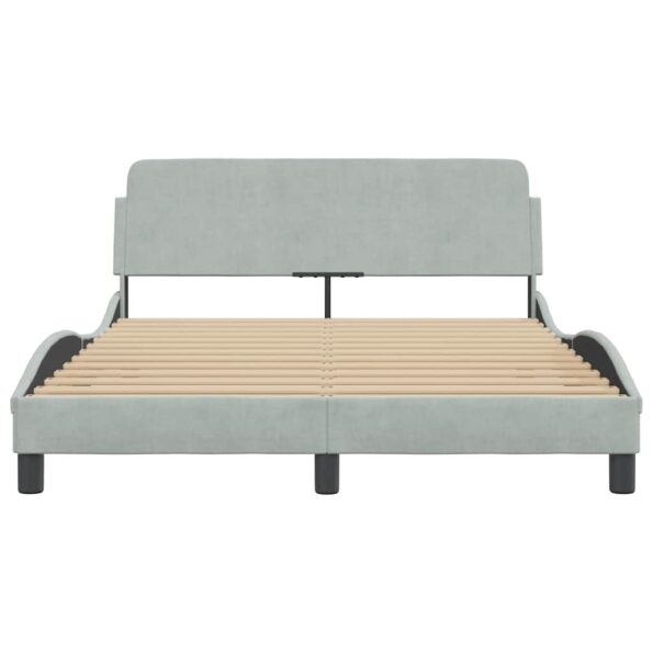 vidaXL Rám postele Dover bledosivý 137x190 cm zamat – Obrázok 4
