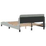 vidaXL Rám postele Dover bledosivý 137x190 cm zamat – Obrázok 6