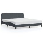 vidaXL Rám postele Dover tmavosivý 183x213 cm zamat – Obrázok 2