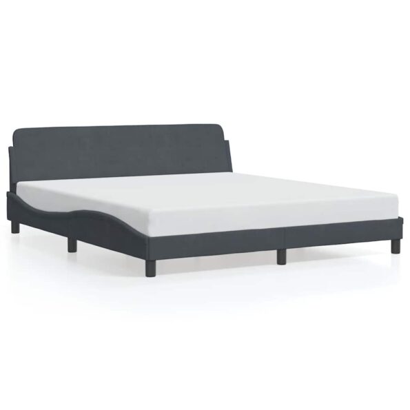 vidaXL Rám postele Dover tmavosivý 183x213 cm zamat – Obrázok 2