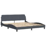 vidaXL Rám postele Dover tmavosivý 183x213 cm zamat – Obrázok 3
