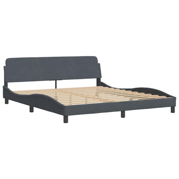 vidaXL Rám postele Dover tmavosivý 183x213 cm zamat – Obrázok 3