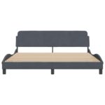 vidaXL Rám postele Dover tmavosivý 183x213 cm zamat – Obrázok 4