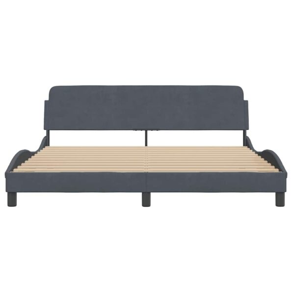 vidaXL Rám postele Dover tmavosivý 183x213 cm zamat – Obrázok 4