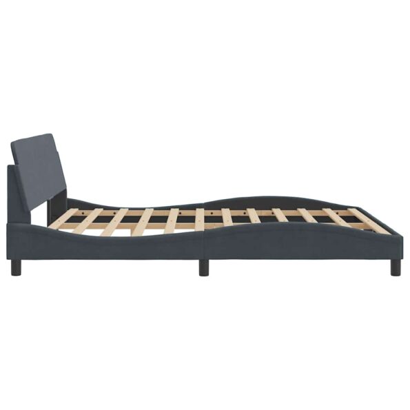 vidaXL Rám postele Dover tmavosivý 183x213 cm zamat – Obrázok 5