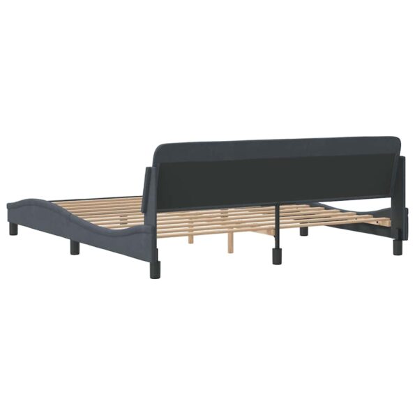 vidaXL Rám postele Dover tmavosivý 183x213 cm zamat – Obrázok 6