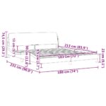vidaXL Rám postele Dover tmavosivý 183x213 cm zamat – Obrázok 9