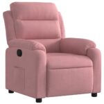 vidaXL Sklápacie kreslo, ružové, zamat – Obrázok 2