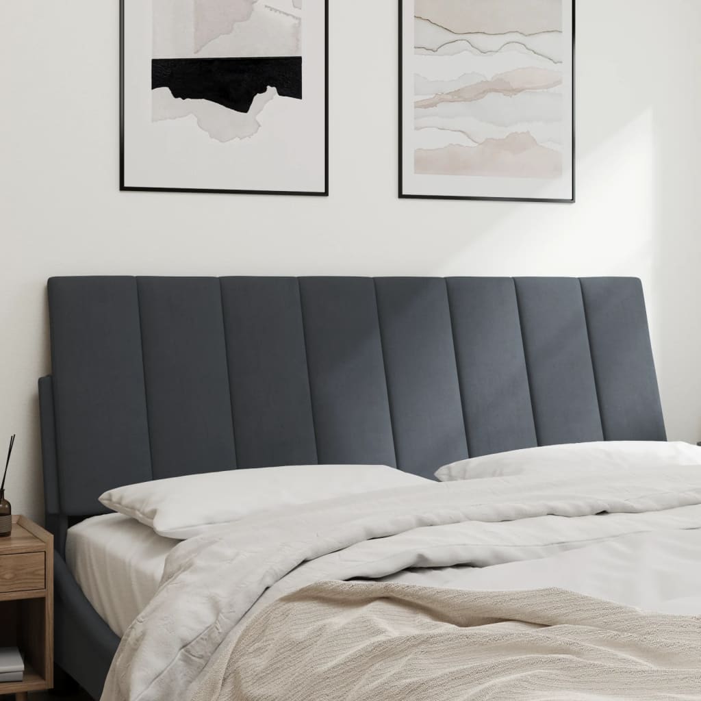 374667_1.jpg vidaXL Vankúš na čelo postele Hanko tmavosivý 137 cm zamat – Obrázok 1
