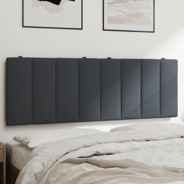 vidaXL Vankúš na čelo postele Hanko tmavosivý 137 cm zamat – Obrázok 4
