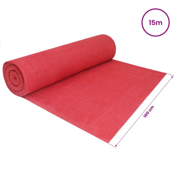 vidaXL Jutový rol 200 x 1500 cm Červená – Obrázok 7