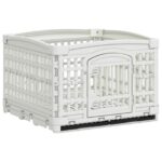 vidaXL 4-panelový psí hrací priestor 122 x 106,5 x 82 cm Plast Biela – Obrázok 2