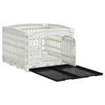vidaXL 4-panelový psí hrací priestor 122 x 106,5 x 82 cm Plast Biela – Obrázok 4