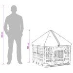 vidaXL 4 panelový psí výbeh s strechou 122 x 106,5 x 82 cm Plast Biela – Obrázok 10