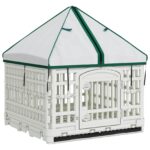 vidaXL 4 panelový psí výbeh s strechou 122 x 106,5 x 82 cm Plast Biela – Obrázok 2