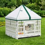 vidaXL 4 panelový psí výbeh s strechou 122 x 106,5 x 82 cm Plast Biela – Obrázok 3