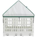 vidaXL 4 panelový psí výbeh s strechou 122 x 106,5 x 82 cm Plast Biela – Obrázok 5
