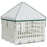 vidaXL 4 panelový psí výbeh s strechou 122 x 106,5 x 82 cm Plast Biela – Obrázok 6