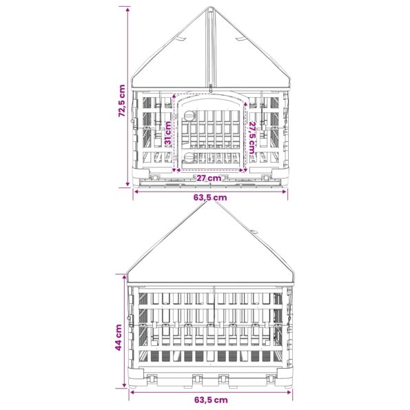 vidaXL 4 panelový psí výbeh s strechou 122 x 106,5 x 82 cm Plast Biela – Obrázok 9