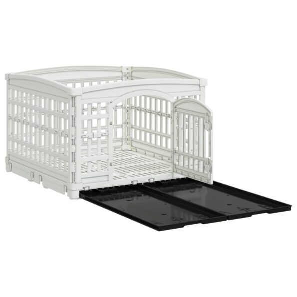vidaXL 4-panelový psí hrací priestor 177,5 x 154,5 x 112 cm Plast – Obrázok 4