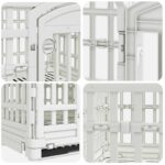 vidaXL 4-panelový psí hrací priestor 177,5 x 154,5 x 112 cm Plast – Obrázok 7