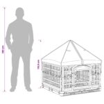 vidaXL 4 panelový psí výbeh s strechou 177,5 x 154,5 x 112 cm Plast – Obrázok 10