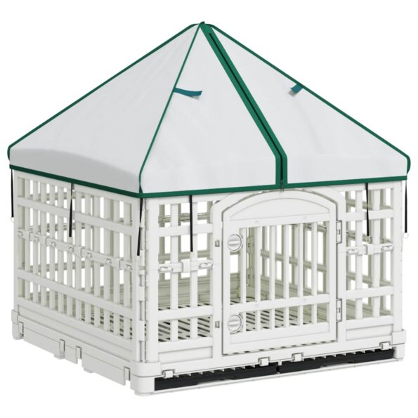 vidaXL 4 panelový psí výbeh s strechou 177,5 x 154,5 x 112 cm Plast – Obrázok 2