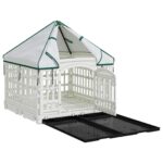 vidaXL 4 panelový psí výbeh s strechou 177,5 x 154,5 x 112 cm Plast – Obrázok 4