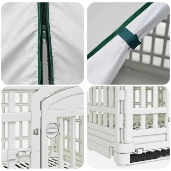 vidaXL 4 panelový psí výbeh s strechou 177,5 x 154,5 x 112 cm Plast – Obrázok 7