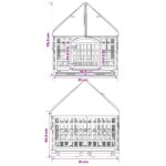 vidaXL 4 panelový psí výbeh s strechou 177,5 x 154,5 x 112 cm Plast – Obrázok 9