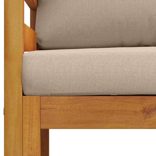 vidaXL Rohová sedačka s vankúšmi 100 % polyester Masívne akácie – Obrázok 4