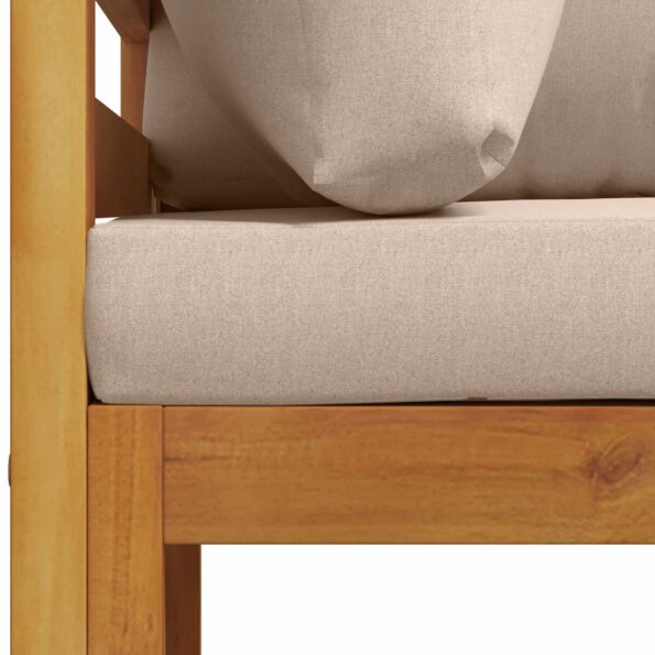 vidaXL Rohová sedačka s vankúšmi 100 % polyester Masívne akácie – Obrázok 5