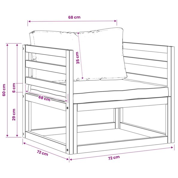 vidaXL Modulárne kreslo s vankúšmi 100 % polyester Masívne akácie – Obrázok 7
