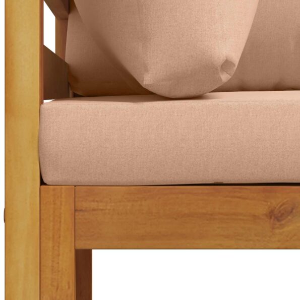 vidaXL Rohová sedačka s vankúšmi 100 % polyester Masívne akácie – Obrázok 5