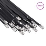vidaXL Viazací pás na káble 25 ks 4,6 x 450 mm Čierna – Obrázok 3