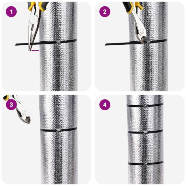 vidaXL Viazací pás na káble 25 ks 4,6 x 450 mm Čierna – Obrázok 8