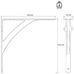 vidaXL Nástenné police 2 ks Antická biela 14.5 x 14.5 x 3.5 cm Oceľ – Obrázok 5