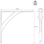 vidaXL Nástenné police 2 ks Antická biela 21 x 21 x 3.5 cm Oceľ – Obrázok 5