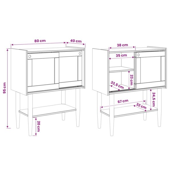 vidaXL Konzolový stôl BILBAO Tmavý karamel 80 x 40 x 95 cm – Obrázok 9