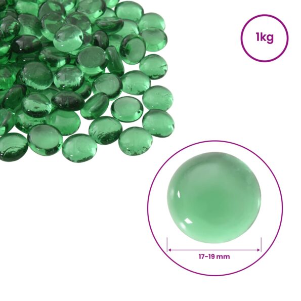 vidaXL Sklenený nugget 17-19 mm Zelená Sklo – Obrázok 4
