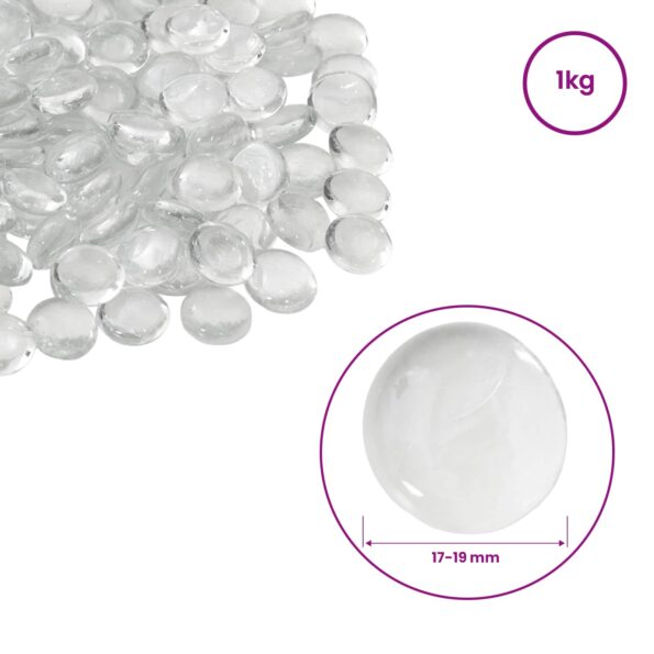 vidaXL Sklenený nugget 17-19 mm Priehľadná Sklo – Obrázok 6