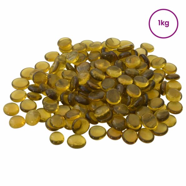 vidaXL Sklenený nugget 17-19 mm Žltá Sklo – Obrázok 2