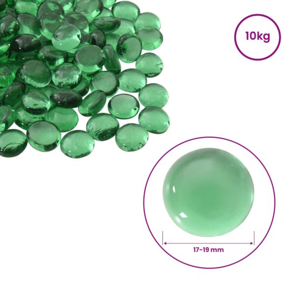 vidaXL Sklenený nugget 17-19 mm Zelená Sklo – Obrázok 4