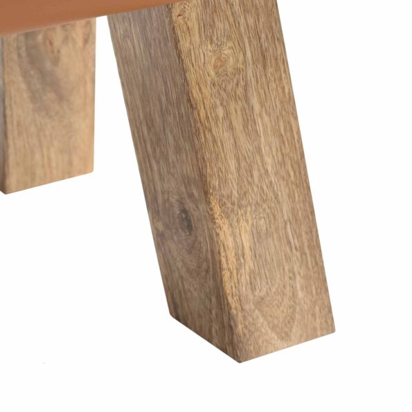 vidaXL lavička 40 x 30 x 45 cm Skutočná koža Hnedá – Obrázok 6